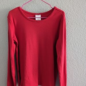 Hanna Andersson Rich Red Cotton Top 130/8y